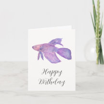 Betta Fish Watercolor Pencil Birthday