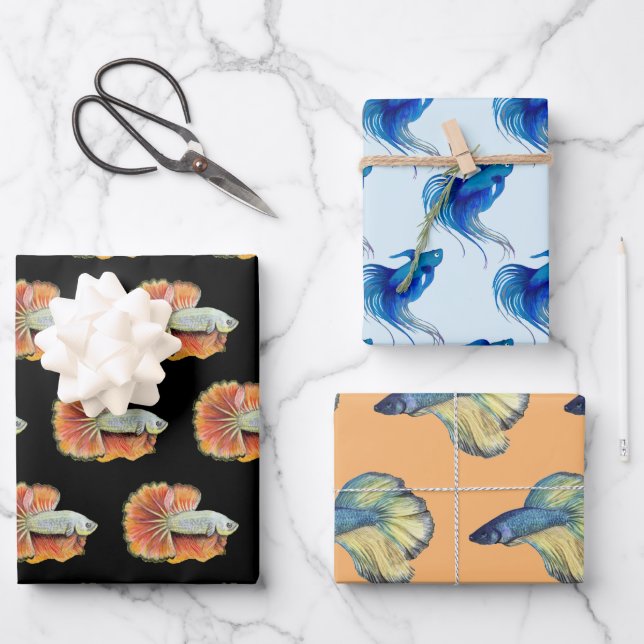 Betta Fish Wrapping Paper Sheets (Front)