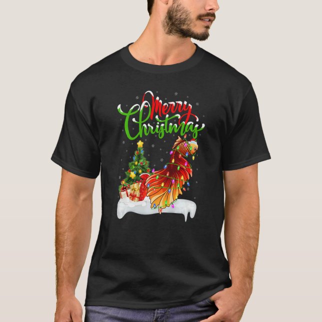 Betta Fish  Xmas Decorations Santa Betta Fish Chri T-Shirt (Front)