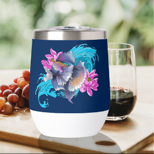 Betta Siamese Fighting Fish Lotus Waves Blue