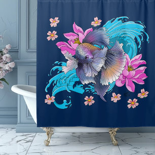Betta Siamese Fighting Fish Shower Curtain