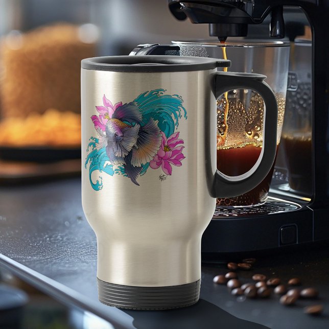 Betta Siamese Fighting Fish Travel Mug (Creator Uploaded)