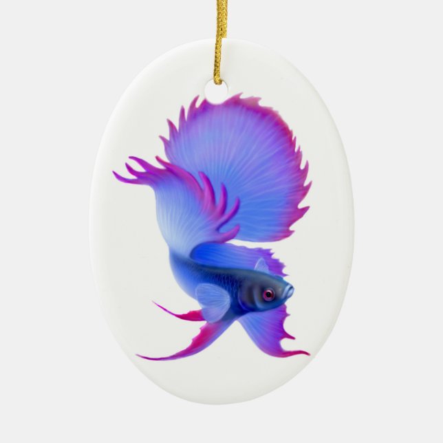 Betta Splendens Fighting Fish Ornament (Front)