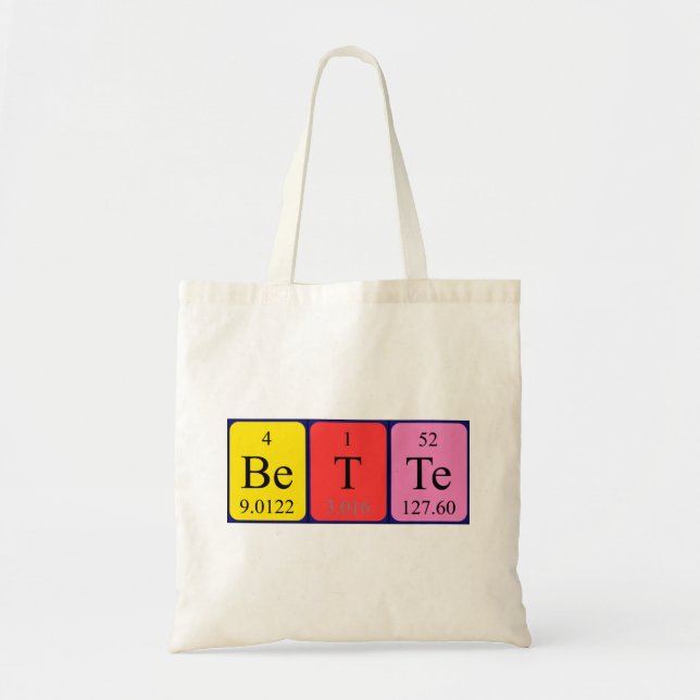 Bette periodic table name tote bag (Front)