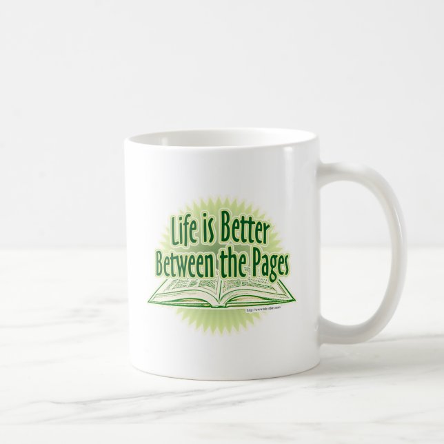 Better Between the Pages Green Reading Fun Coffee Mug (Right)