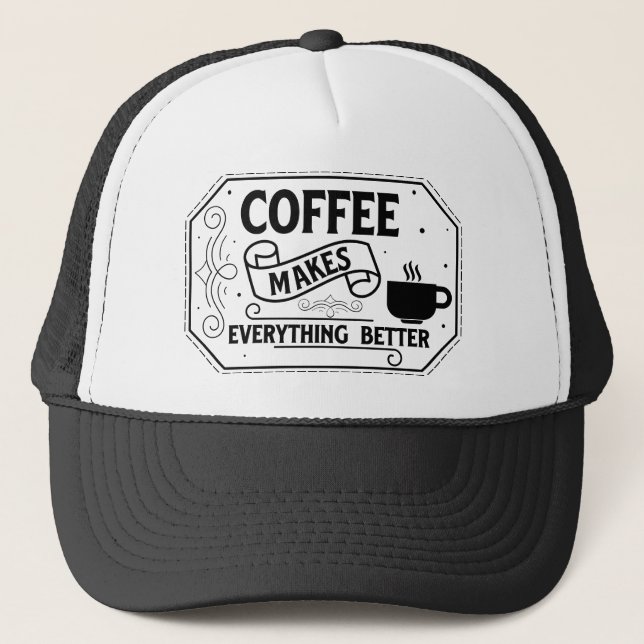 better coffee  employee word art  trucker hat (Front)