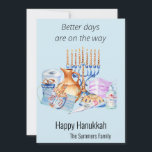 Better Days are on the Way Hanukkah 2021 Holiday Card<br><div class="desc">This design was created though digital art. It may be personalised in the area provided by changing the photo and/or text. Or it can be customised by choosing the click to customise further option and delete or change the colour the background, add text, change the text colour or style, or...</div>