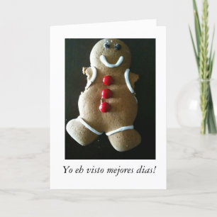 Better Days Gingerbread Man in Spanish Holiday Card