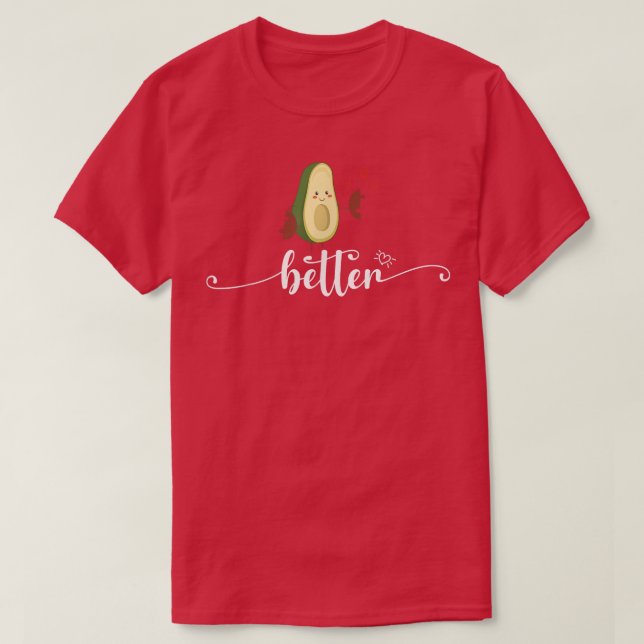 Better Half Couple Sliced Avocado Funny Cute Valen T-Shirt (Design Front)