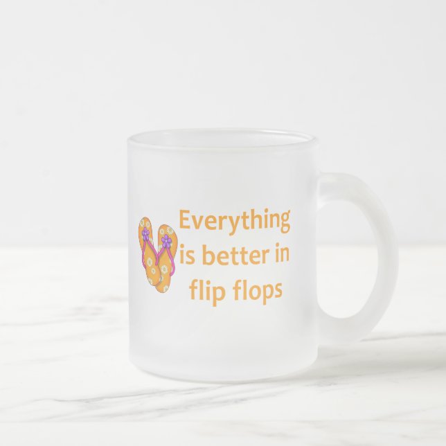 Better in Flip Flops Frosted Glass Coffee Mug (Right)