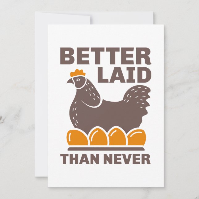 Better Laid Than Never Thank You Card (Front)