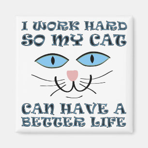Better Life For My Cat Funny Fridge Magnet