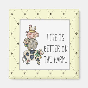 Better on the Farm Stacked Animals Magnet