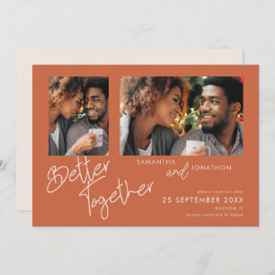 Better Together 2 Photo Terracotta Save The Date