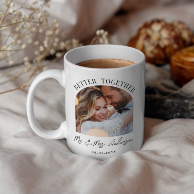 Better together arch photo wedding gift home decor coffee mug (Creator Uploaded)