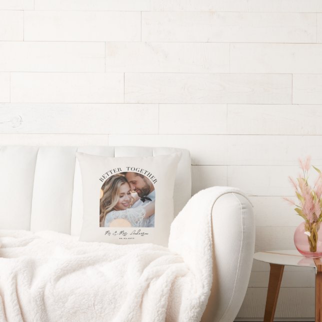 Better together arch photo wedding gift home decor cushion (Couch)
