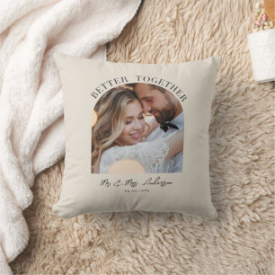 Better together arch photo wedding gift home decor cushion