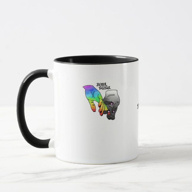 Better Together Black Clean Minimal Design  Mug (Left)