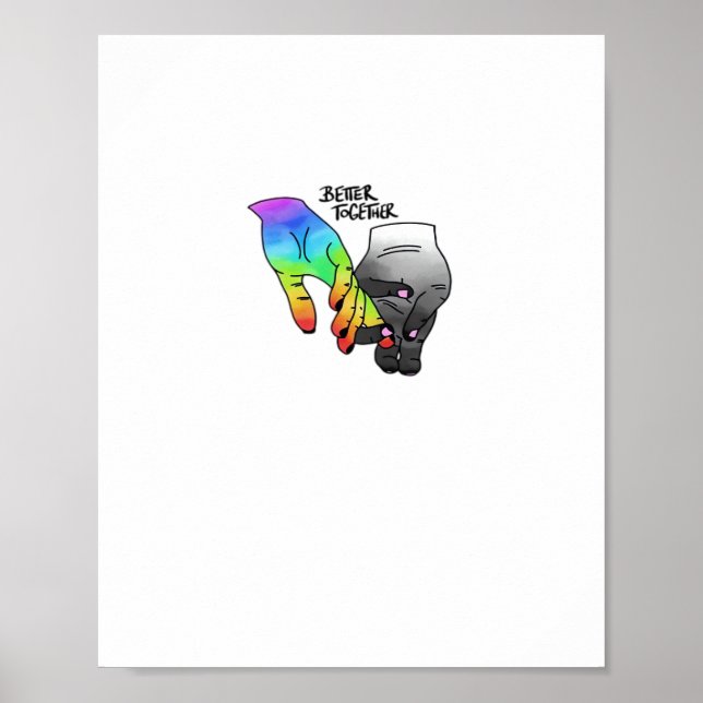 Better Together Black Clean Minimal Design  Poster (Front)