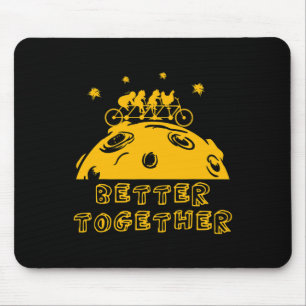 Better Together Cat Chicken Tandem Bicycle Bike Pl Mouse Mat