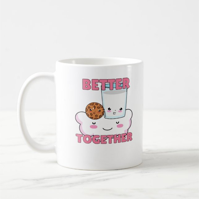 Better Together Chocolate Chip Cookie and Milk Pla Coffee Mug (Left)