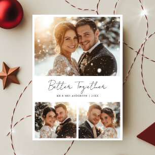 Better Together Christmas Cute Couple Fun Photo Holiday Card