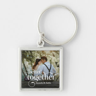 Better Together Couples Photo Key Ring