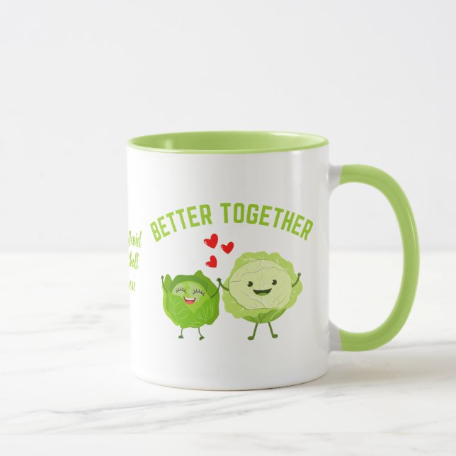 BETTER TOGETHER Cute Cabbage Valentine Couples Mug (Right)