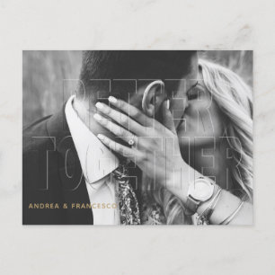 Better Together Embossed Engagement Party Photo Invitation Postcard