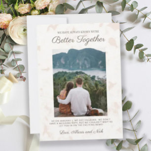 Better Together Engagement Photo Announcement