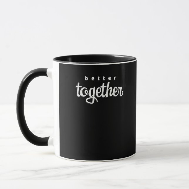 Better Together For Couples Modern Minimal Style  Mug (Left)