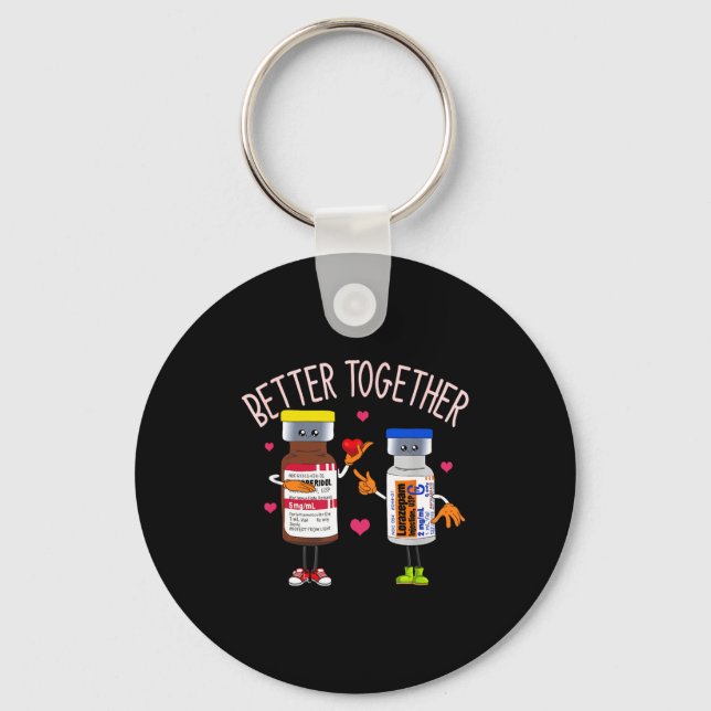 Better Together Haldol Ativan Icu Nurse Valentine  Key Ring (Front)