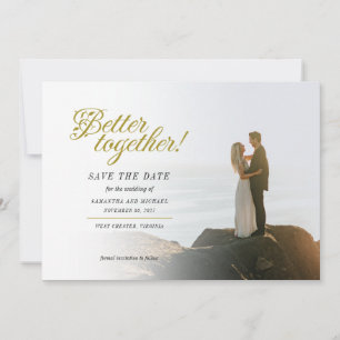 Better Together Hand-Lettered Photo Wedding Save The Date