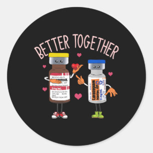 Better-Together ICU Nurse Valentines Day Classic Round Sticker