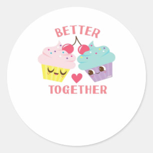 Better Together Love Heartfelt Design  Classic Round Sticker