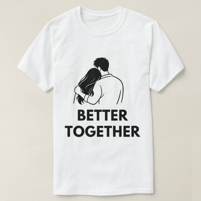 Better Together Minimal Couple Mens T Shirt (Design Front)