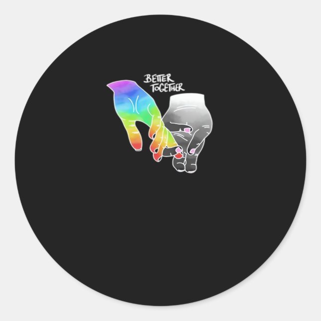 Better Together Minimal Design  Classic Round Sticker (Front)