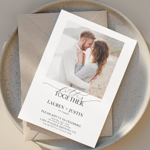 Better Together Modern Photo Engagement Party Invitation