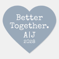 Better Together Monogram Year Dusty Blue Wedding