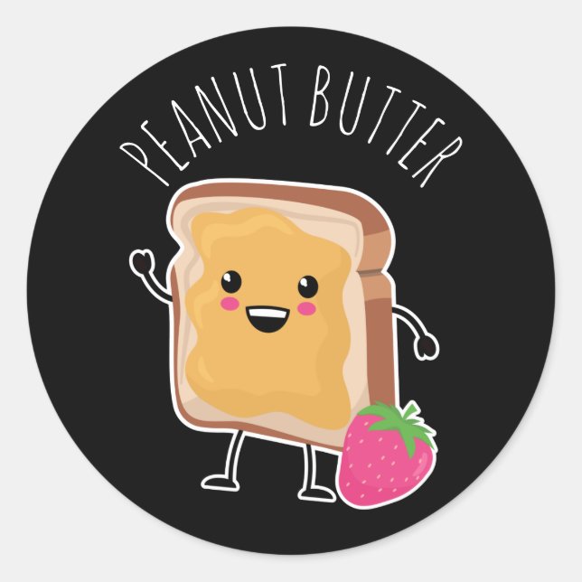 Better Together (PB & J): Peanut Butter Classic Round Sticker (Front)