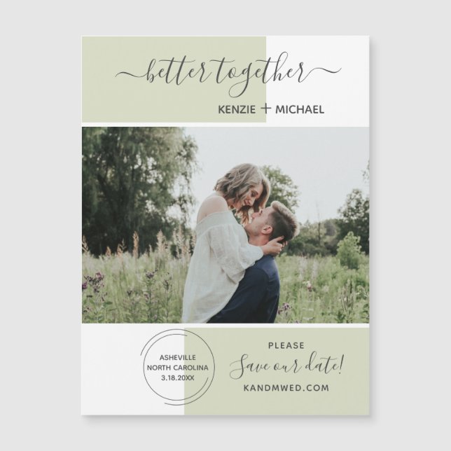 Better Together Photo Save the Date Wedding Modern (Front)