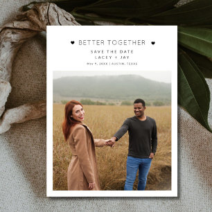 Better Together Photo Wedding Save the Date Announcement Postcard