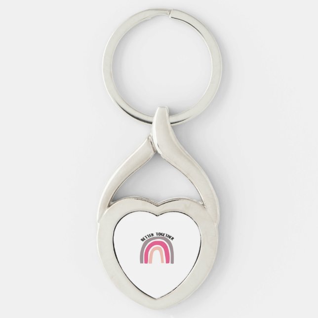 Better Together Rainbow Joyful Aesthetic  Key Ring (Front)