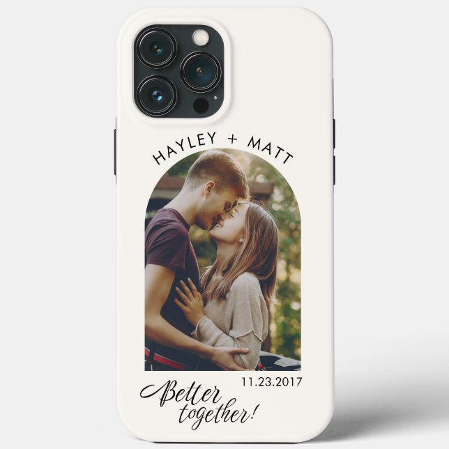 Better Together Script Engagement Photo Custom Case-Mate iPhone Case (Back)