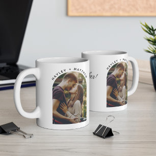 Better Together Script Engagement Photo Custom Coffee Mug