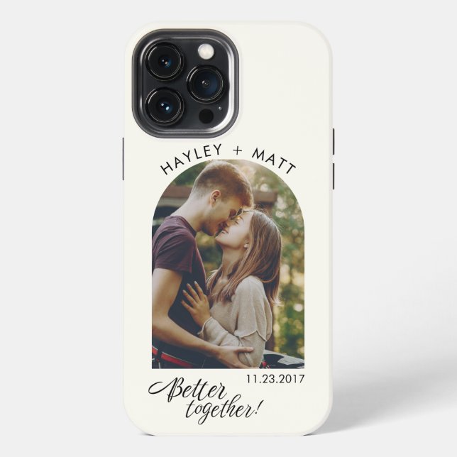 Better Together Script Engagement Photo Custom iPhone Case (Back)