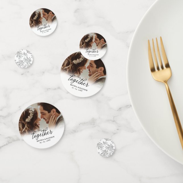 Better Together Script Photo Save The Date Confetti (Group)