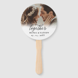 Better Together Script Photo Save The Date Hand Fan