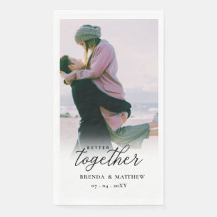 Better Together Script Photo Save The Date Napkin