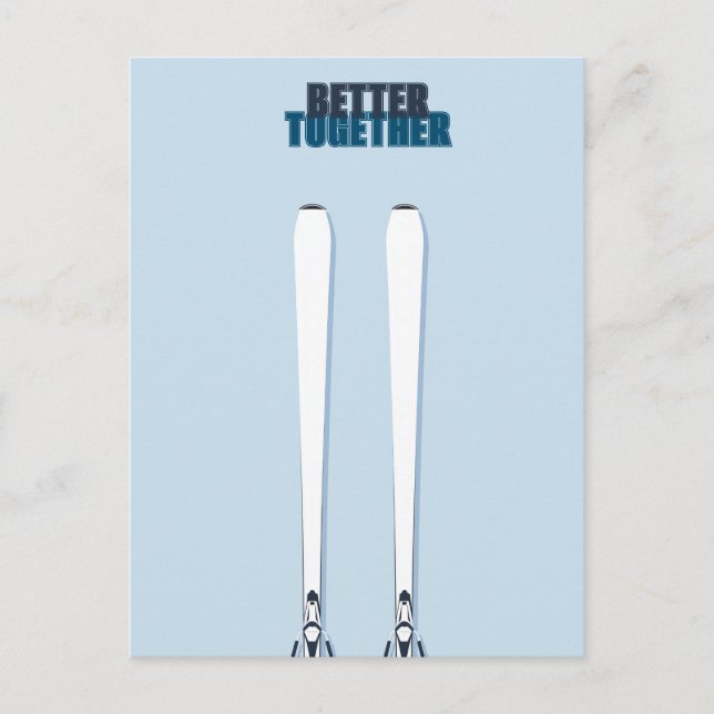 Better Together Ski Pair Postcard (Front)